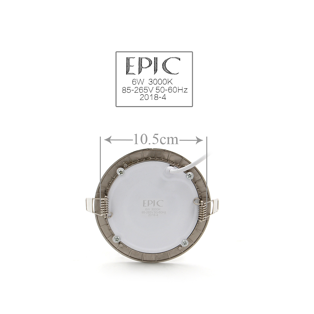 Epic - Down Light Round 6W Chrome 10cm - Warm White
