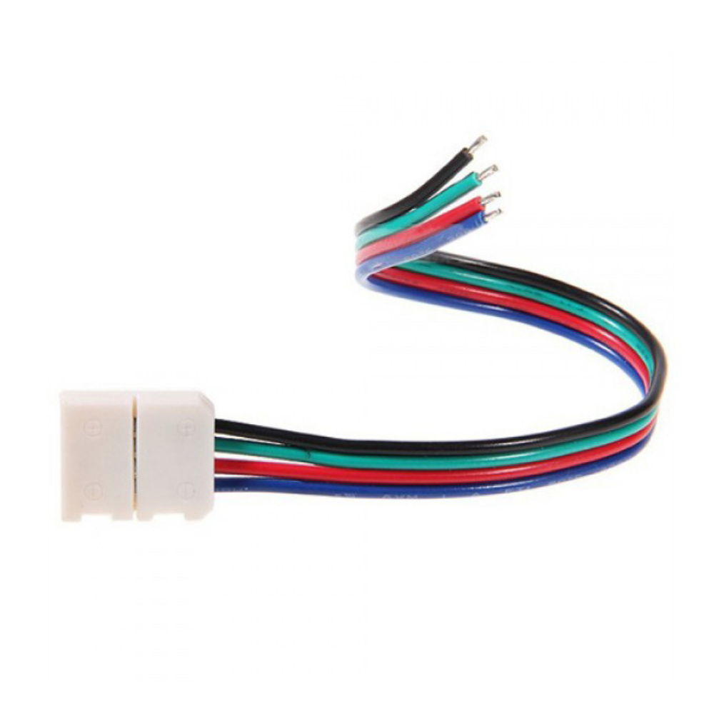 4 Wire 10mm Line Start Connector For RGB 12-24V Strip LED