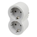 Legrand - Multi-Outlet Plug With 2 Frontal Outlets - White/Grey