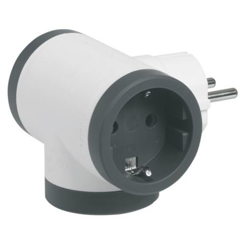 Legrand - Multi-Outlet Plug With 3 Lateral Outlets - White/Black