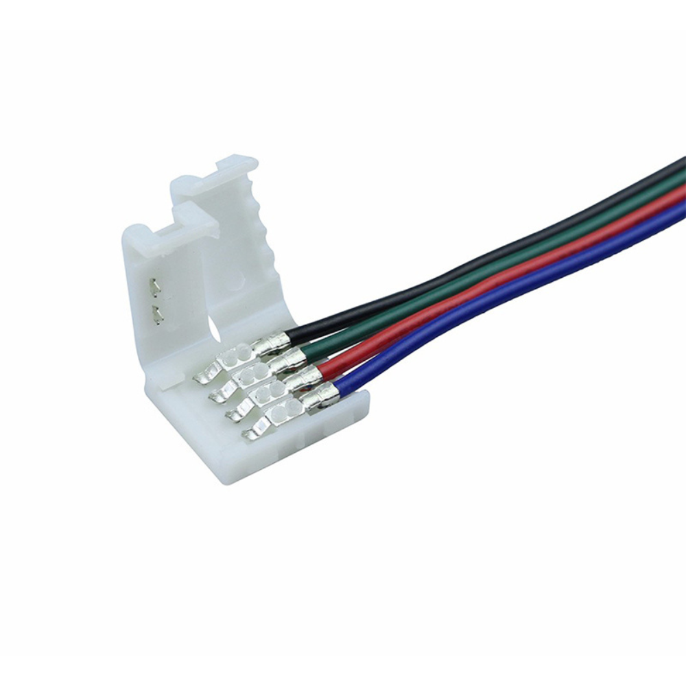 4 Wire 10mm Line Start Connector For RGB 12-24V Strip LED