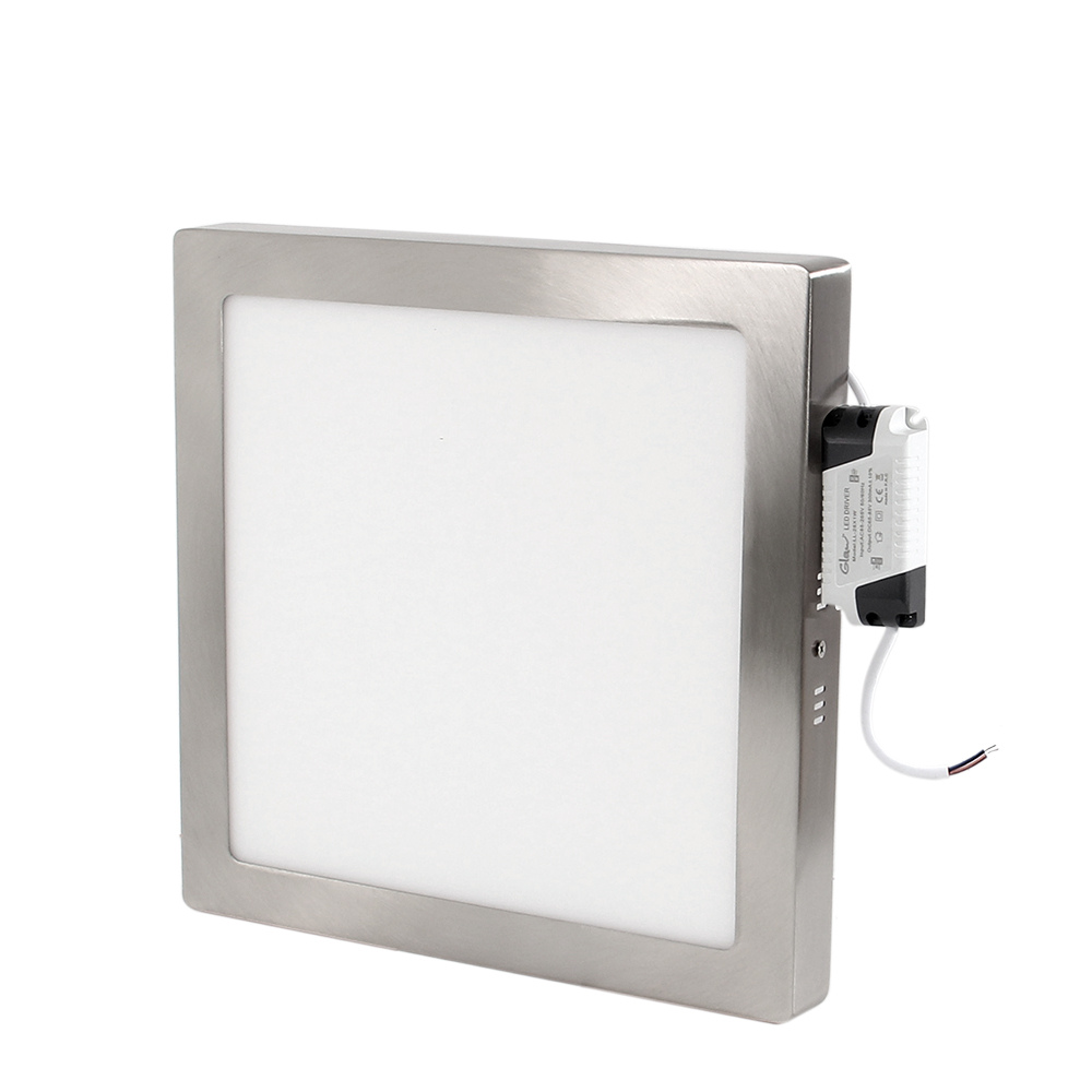 Glow - LED Ceiling Light Square 28w Chrome - Warm White